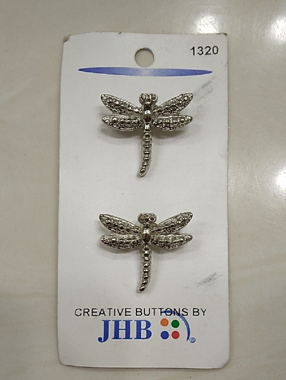 JHB Silver Dragonfly Decorative Buttons